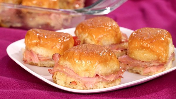 Baked Gooey Ham and Cheese Sliders