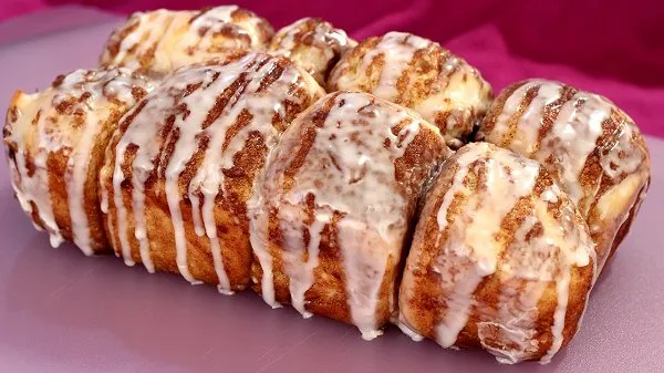 Pull-apart bread glazed with a sweet topping