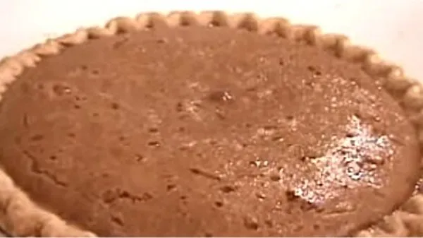 Closeup of a whole easy sweet potato pie.