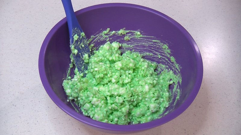 Stir the mini marshmallows into the mixture