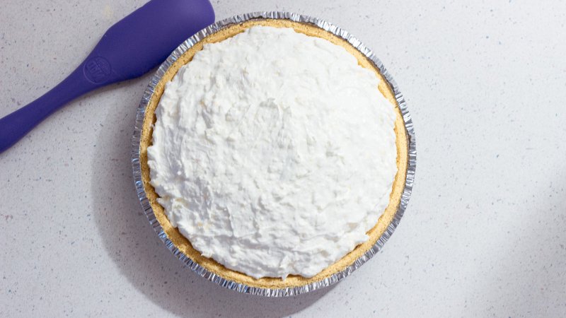 Chill pie in the refrigerator before serving.