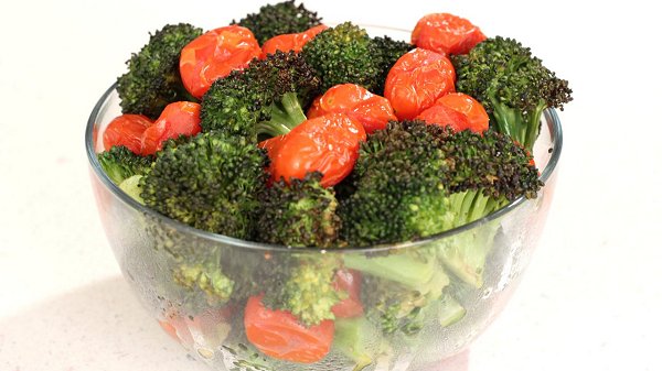 Roasted Broccoli and Grape Tomatoes