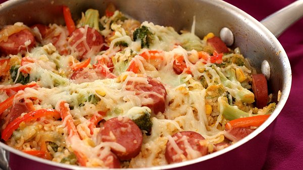 Sausage, Broccoli and Rice Skillet